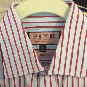 Thomas Pink Slim Fit Dress Shirt 15 1/2 39cm